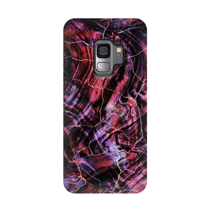 Galaxy S9 StrongFit Marble art - dark pink and purple by Oana 
