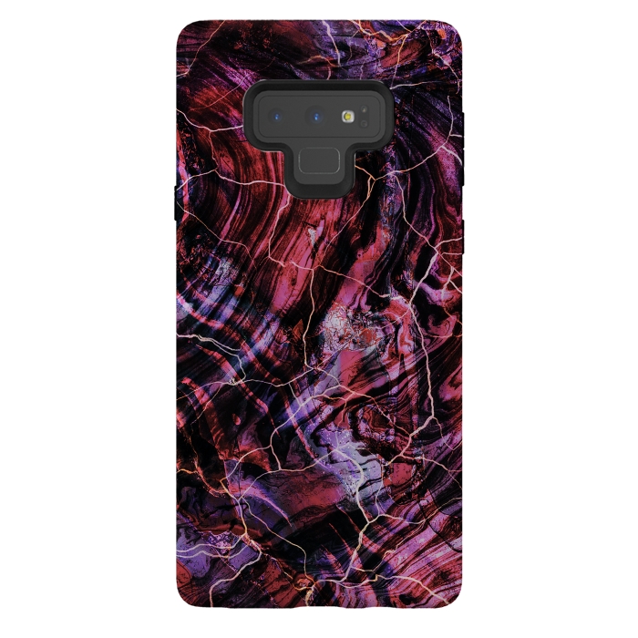 Galaxy Note 9 StrongFit Marble art - dark pink and purple by Oana 
