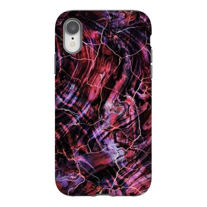 iPhone Xr StrongFit Marble art - dark pink and purple by Oana 