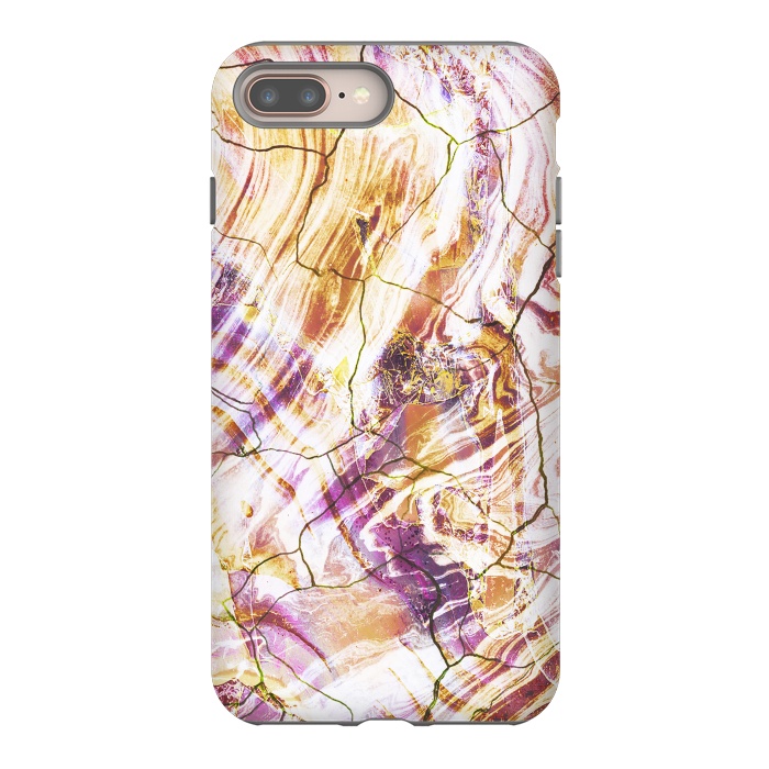 iPhone 7 plus StrongFit Gold pink marble art by Oana 