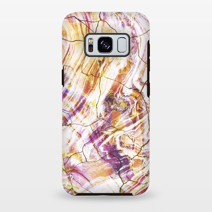 Galaxy S8 plus StrongFit Gold pink marble art by Oana 