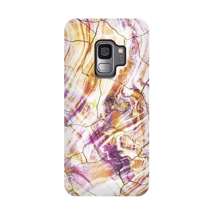 Galaxy S9 StrongFit Gold pink marble art by Oana 