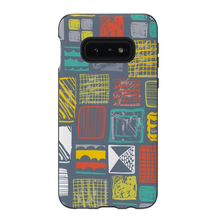 Galaxy S10e StrongFit Square Metropolis Leaves by Rachael Taylor