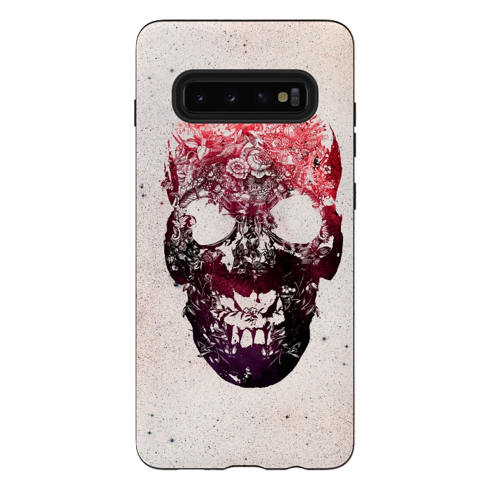 Galaxy S10 plus StrongFit Floral Skull by Ali Gulec