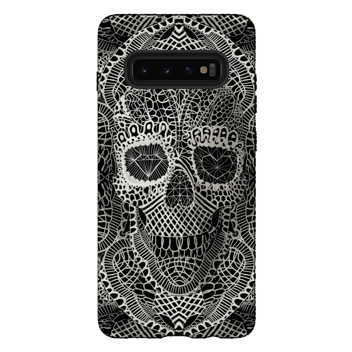 Galaxy S10 plus StrongFit Lace Skull by Ali Gulec