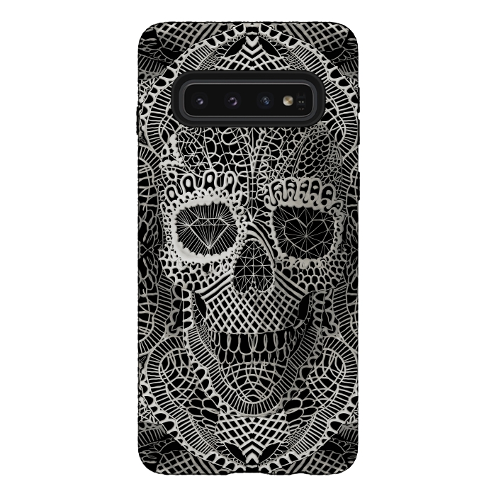 Galaxy S10 StrongFit Lace Skull by Ali Gulec