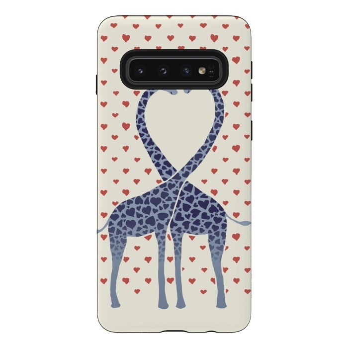 Galaxy S10 StrongFit Giraffes in Love a Valentine's Day illustration by Micklyn Le Feuvre