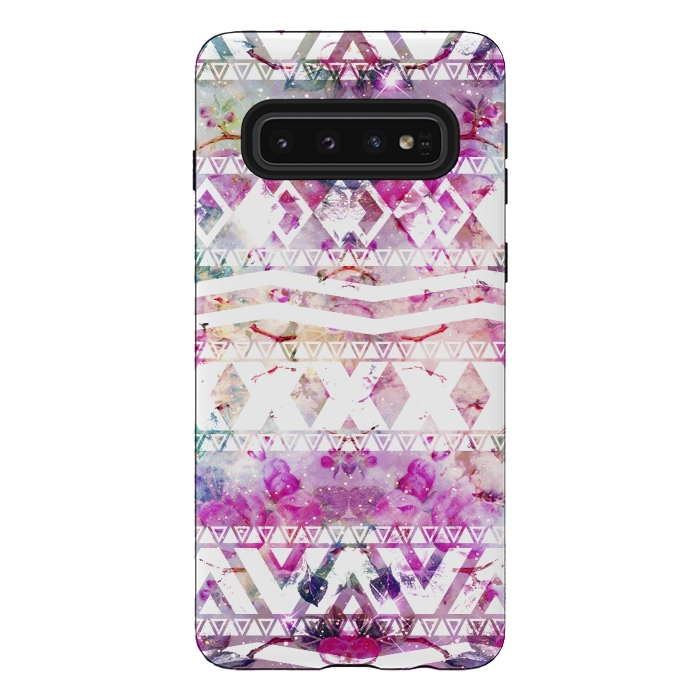 Galaxy S10 StrongFit Nebula Flowers Floral by Girly Trend