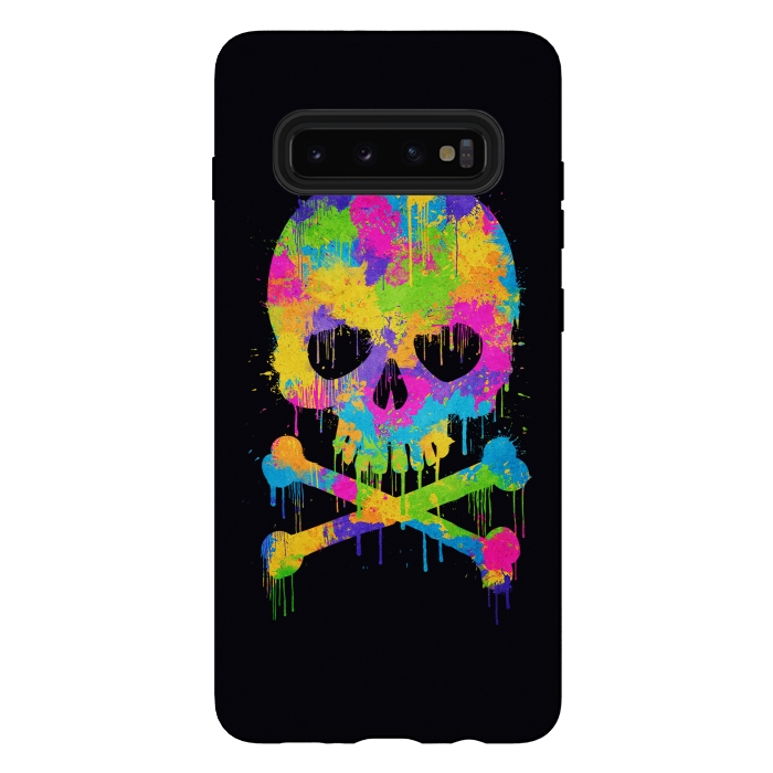 Galaxy S10 plus StrongFit Grafitti Watercolor Skull by Philipp Rietz