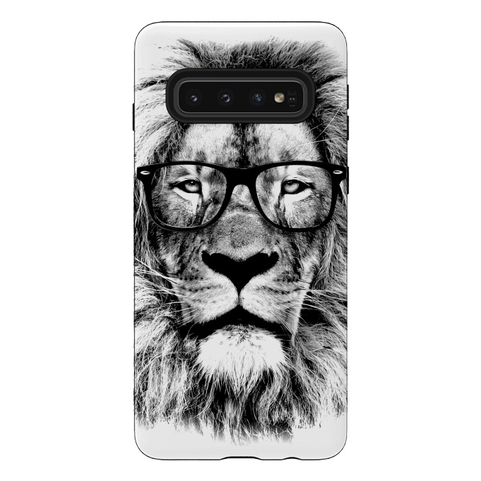Galaxy S10 StrongFit The King Lion of The Library by Mitxel Gonzalez