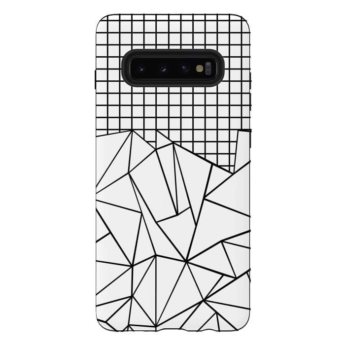 Galaxy S10 plus StrongFit AB Grid White by Project M