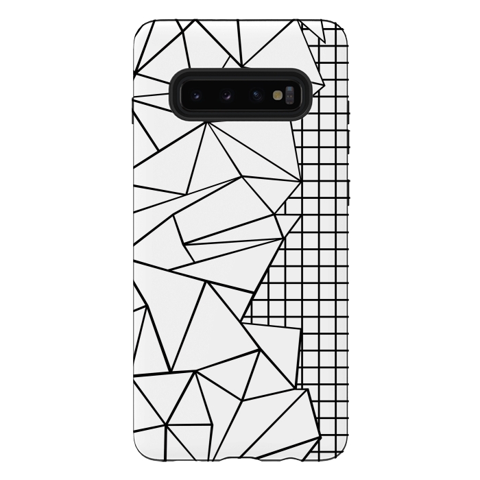 Galaxy S10 plus StrongFit AB Side Grid White by Project M