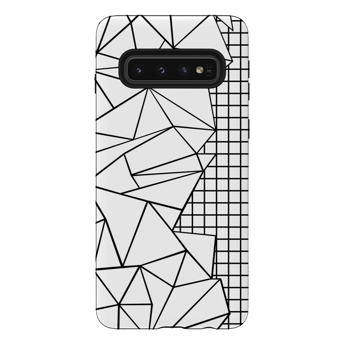 Galaxy S10 StrongFit AB Side Grid White by Project M
