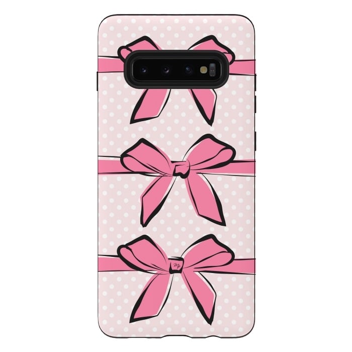Galaxy S10 plus StrongFit Pink Bows by Martina