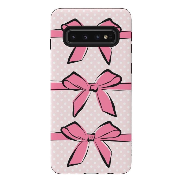 Galaxy S10 StrongFit Pink Bows by Martina