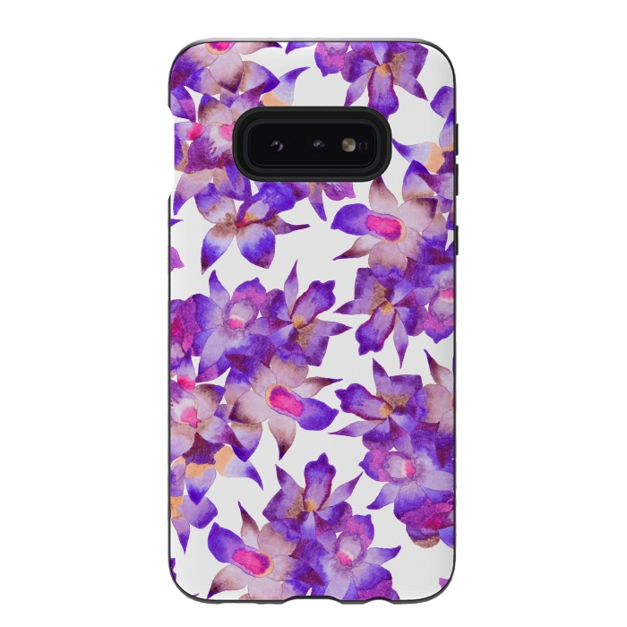 Galaxy S10e StrongFit Vintage Floral Violet by Amaya Brydon