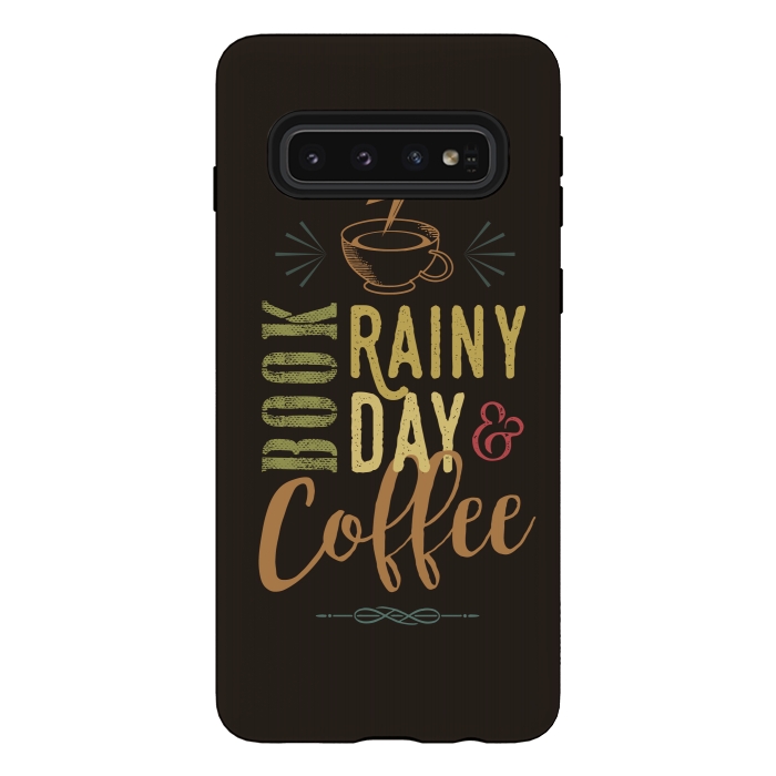 Galaxy S10 StrongFit Book, Rainy Day & Coffee (a master blend) by Dellán