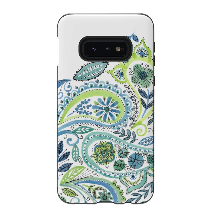 Galaxy S10e StrongFit Watercolour Paisley by Laura Grant