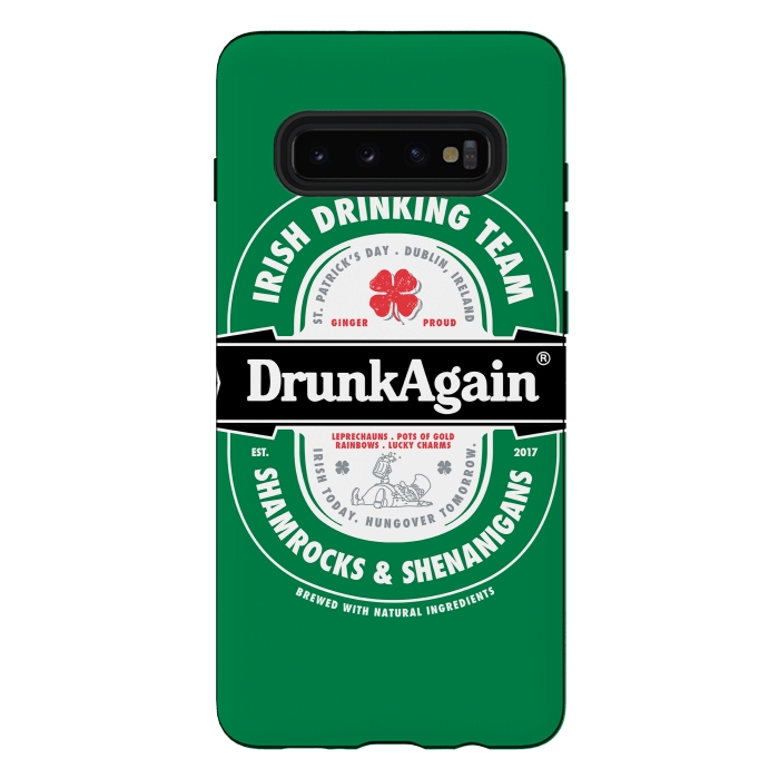 Galaxy S10 plus StrongFit DrunkAgain Beer Label by Vó Maria
