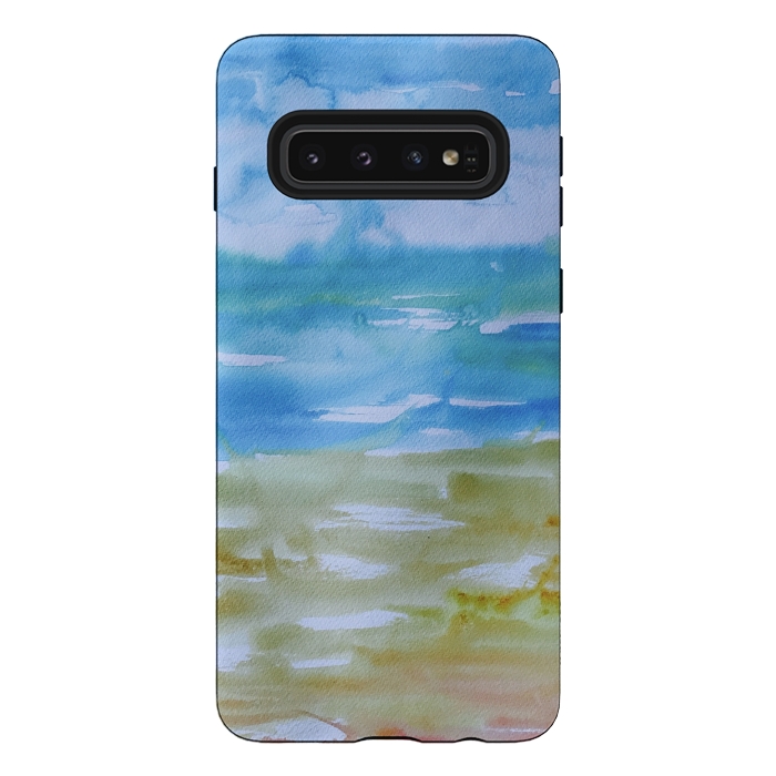 Galaxy S10 StrongFit Miami Beach Watercolor #1 by ANoelleJay