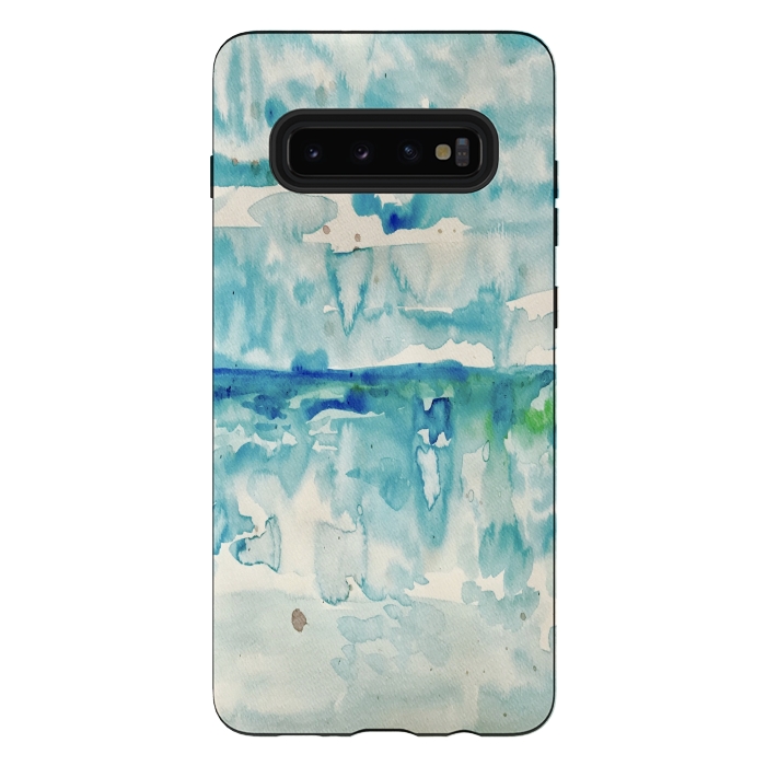 Galaxy S10 plus StrongFit Miami Beach Watercolor #2 by ANoelleJay
