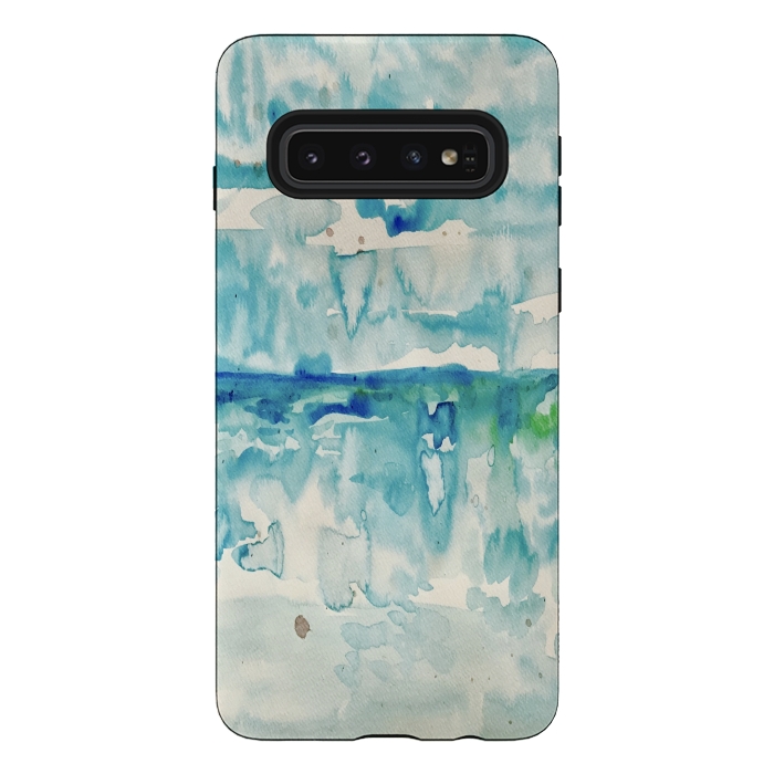 Galaxy S10 StrongFit Miami Beach Watercolor #2 by ANoelleJay