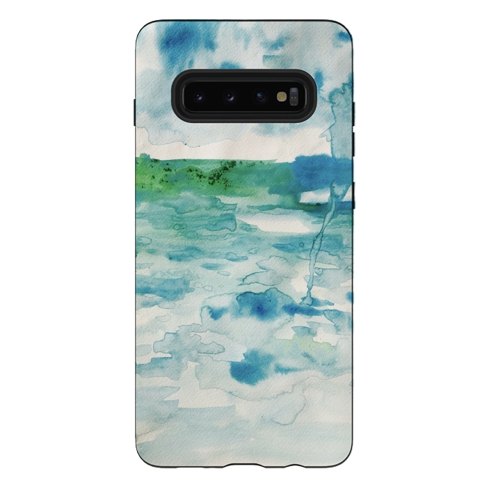 Galaxy S10 plus StrongFit Miami Beach Watercolor #6 by ANoelleJay