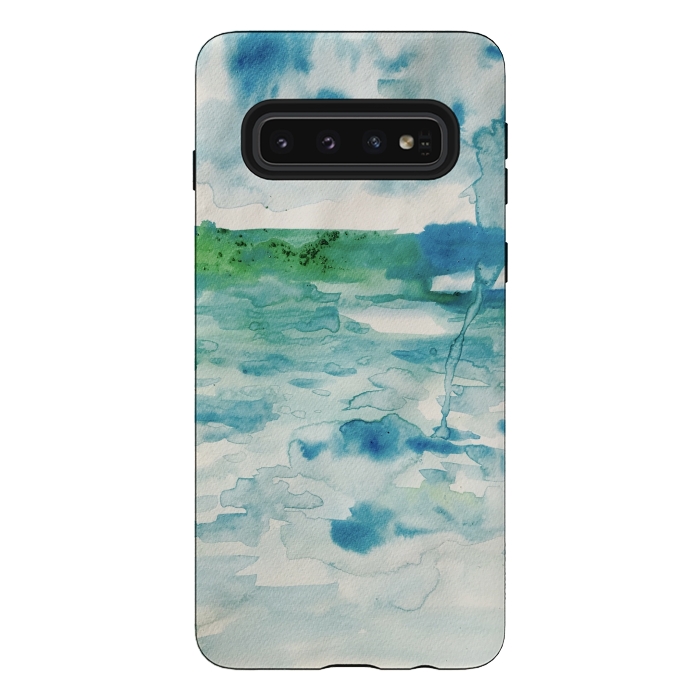 Galaxy S10 StrongFit Miami Beach Watercolor #6 by ANoelleJay