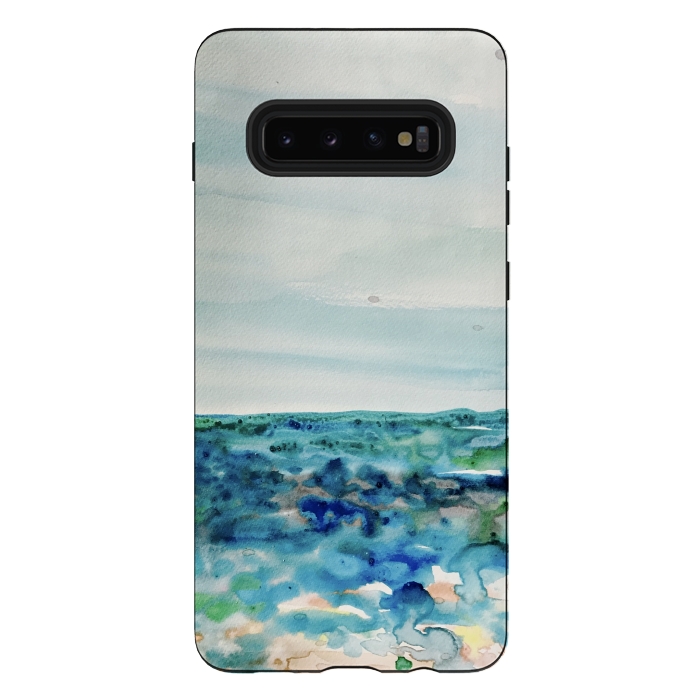 Galaxy S10 plus StrongFit Miami Beach Watercolor #8 by ANoelleJay