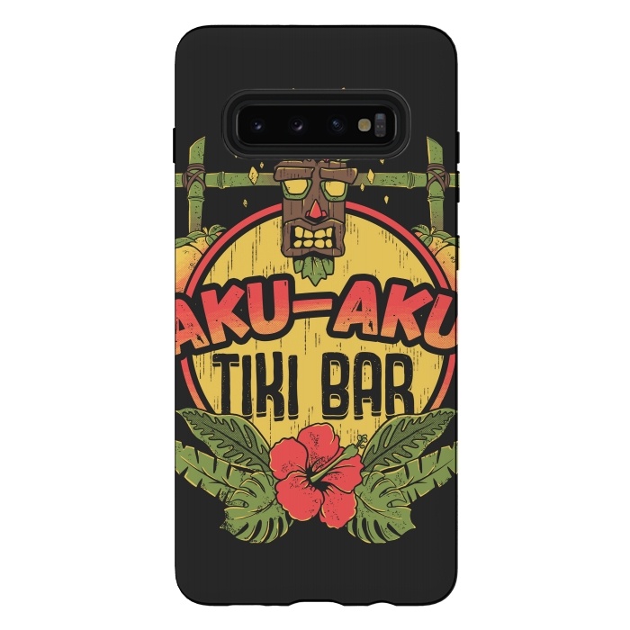 Galaxy S10 plus StrongFit Aku Aku - Tiki Bar by Ilustrata