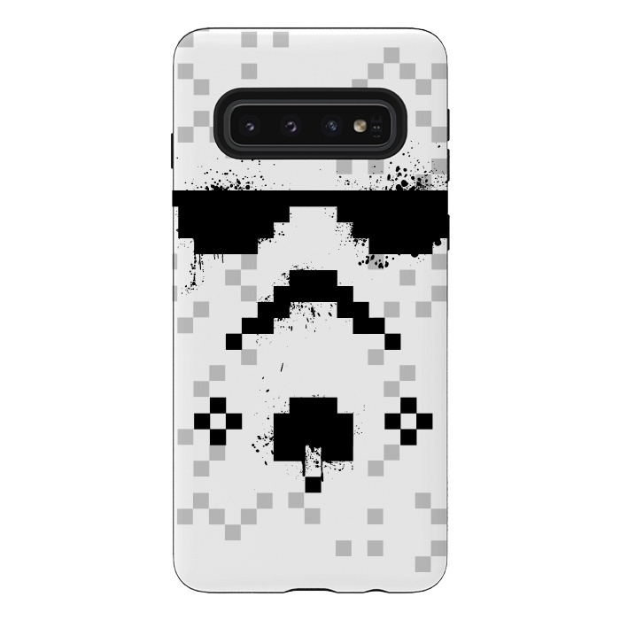 Galaxy S10 StrongFit 8-bit Trooper - Black by Sitchko