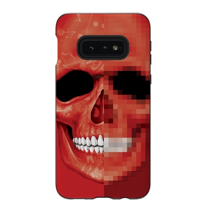 Galaxy S10e StrongFit Red Skull by Sitchko