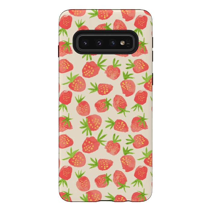 Galaxy S10 StrongFit Strawberry by Edith May