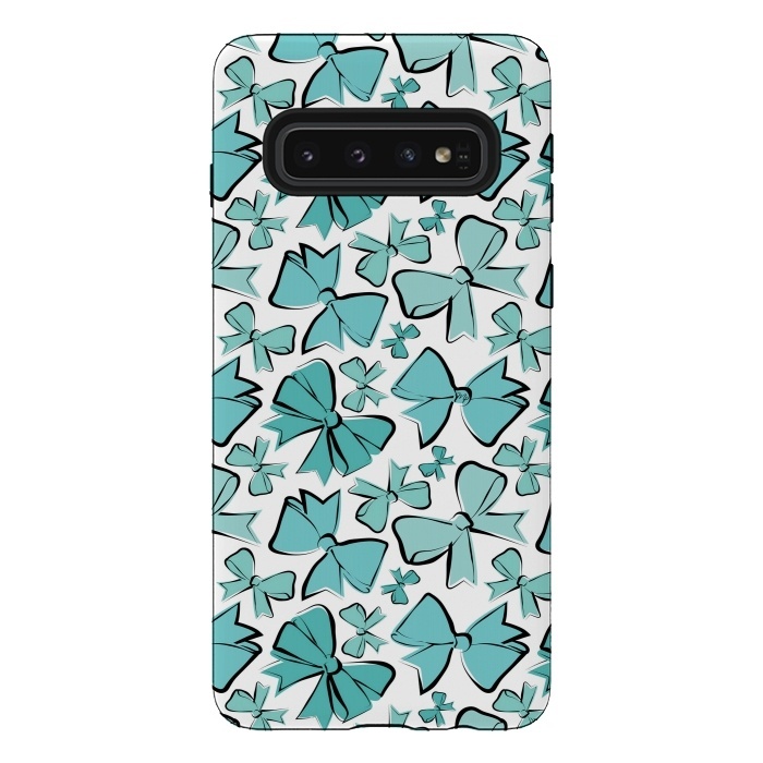 Galaxy S10 StrongFit Blue Bows by Martina