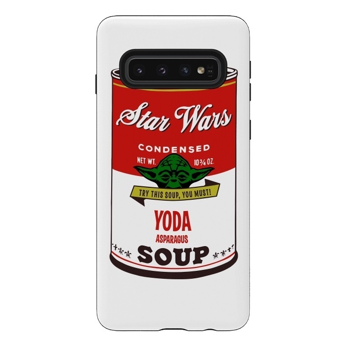 Galaxy S10 StrongFit Star Wars Campbells Soup Yoda by Alisterny