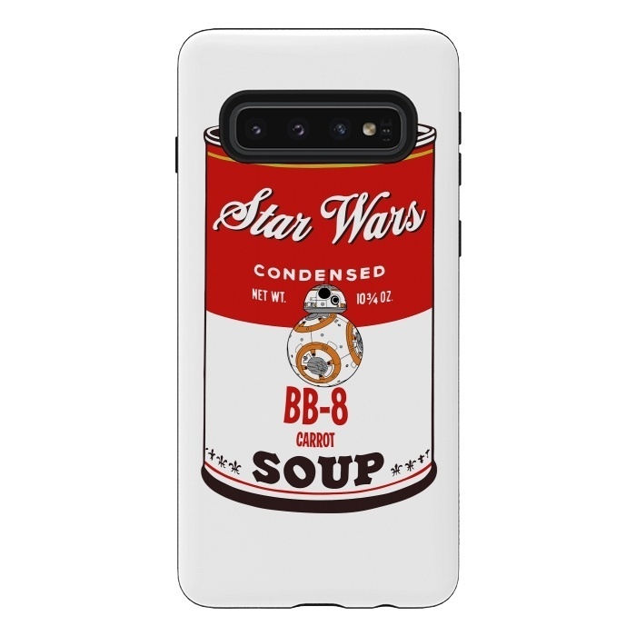 Galaxy S10 StrongFit Star Wars Campbells Soup BB-8 by Alisterny