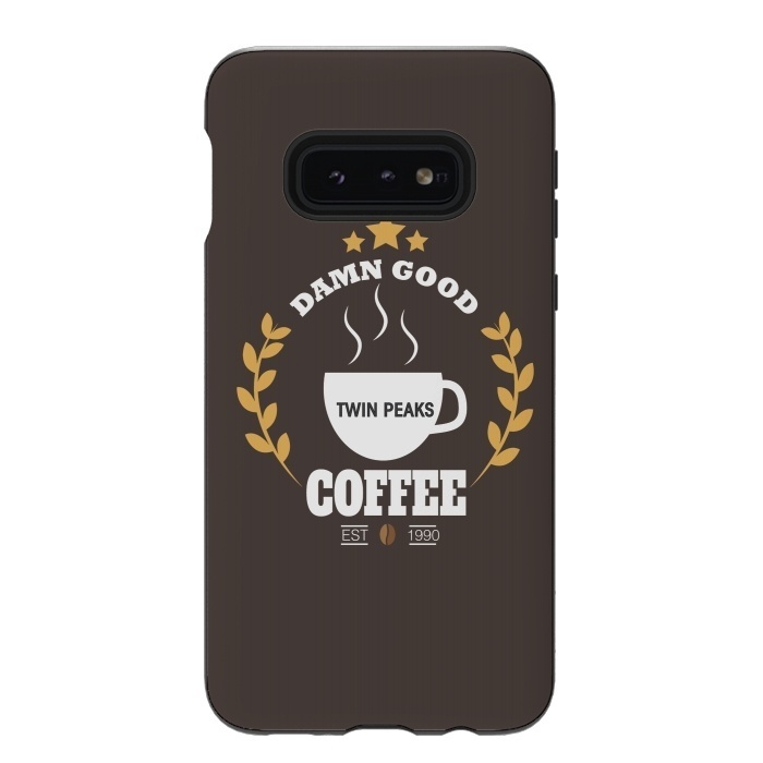 Galaxy S10e StrongFit Twin Peaks Damn Good Coffee by Alisterny