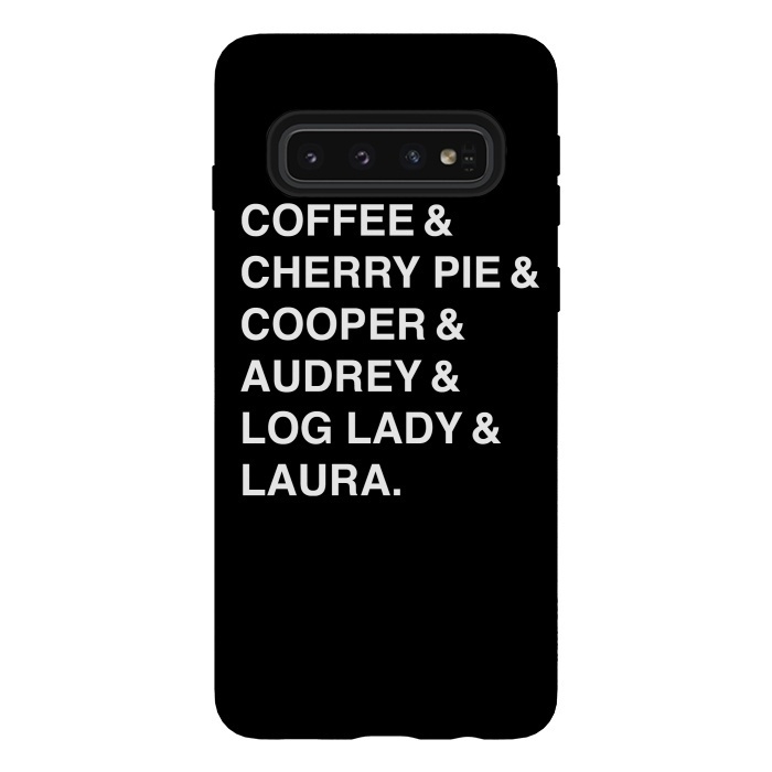 Galaxy S10 StrongFit Twin Peaks Coffee & Cherry  by Alisterny