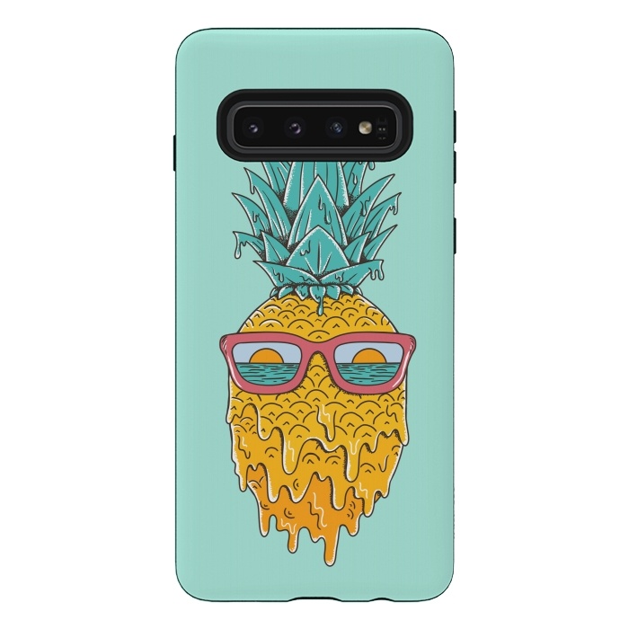 Galaxy S10 StrongFit Pineapple Summer Blue by Coffee Man