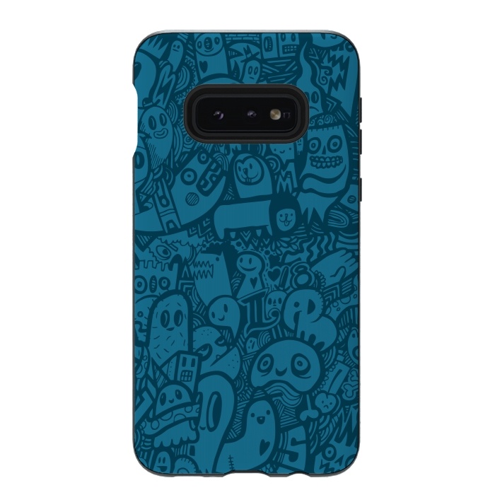Galaxy S10e StrongFit Blue Doodle by Wotto