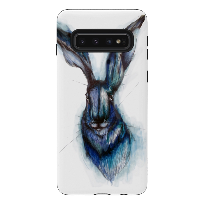 Galaxy S10 StrongFit Blue Hare by ECMazur 