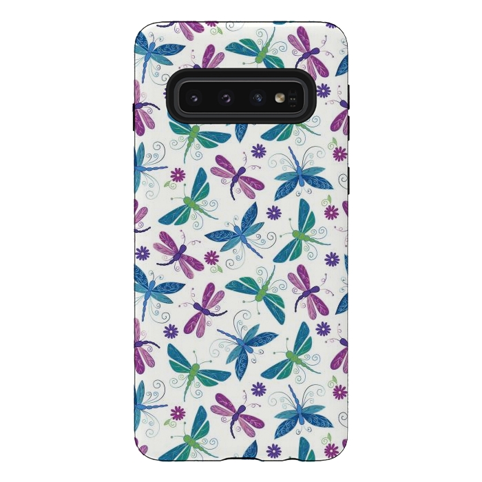 Galaxy S10 StrongFit Dragonflies by TracyLucy Designs