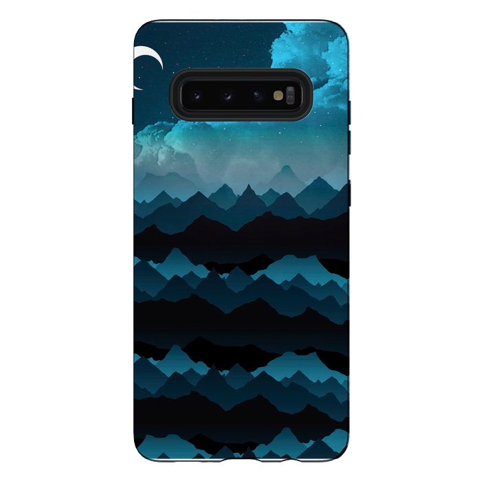 Galaxy S10 plus StrongFit Midnight Blue by Elizabeth Dioquinto