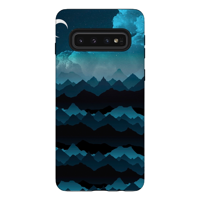 Galaxy S10 StrongFit Midnight Blue by Elizabeth Dioquinto