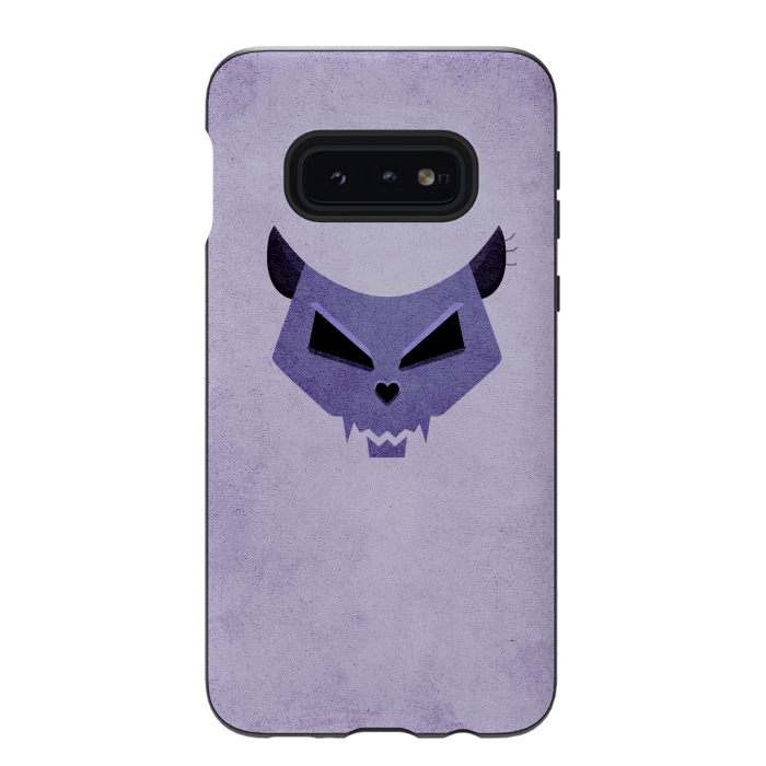 Galaxy S10e StrongFit Purple Evil Cat Skull by Boriana Giormova