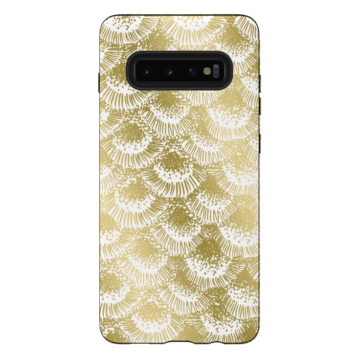 Galaxy S10 plus StrongFit Organic Burst Gold by Caitlin Workman
