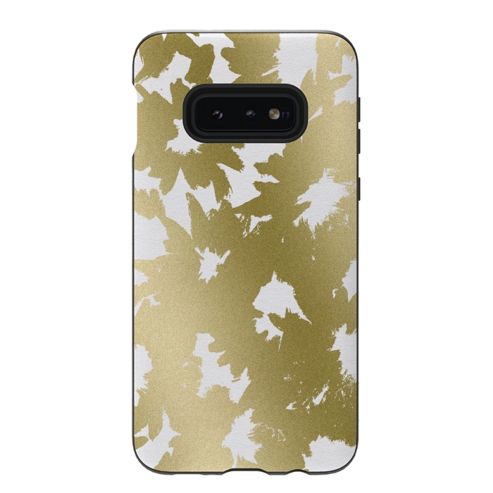 Galaxy S10e StrongFit Gold Floral by Caitlin Workman