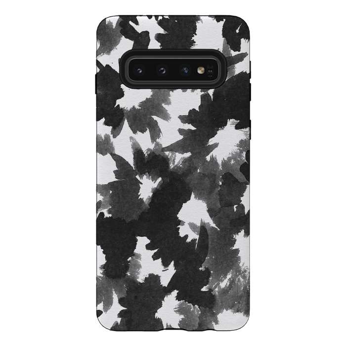 Galaxy S10 StrongFit Black Floral by Caitlin Workman