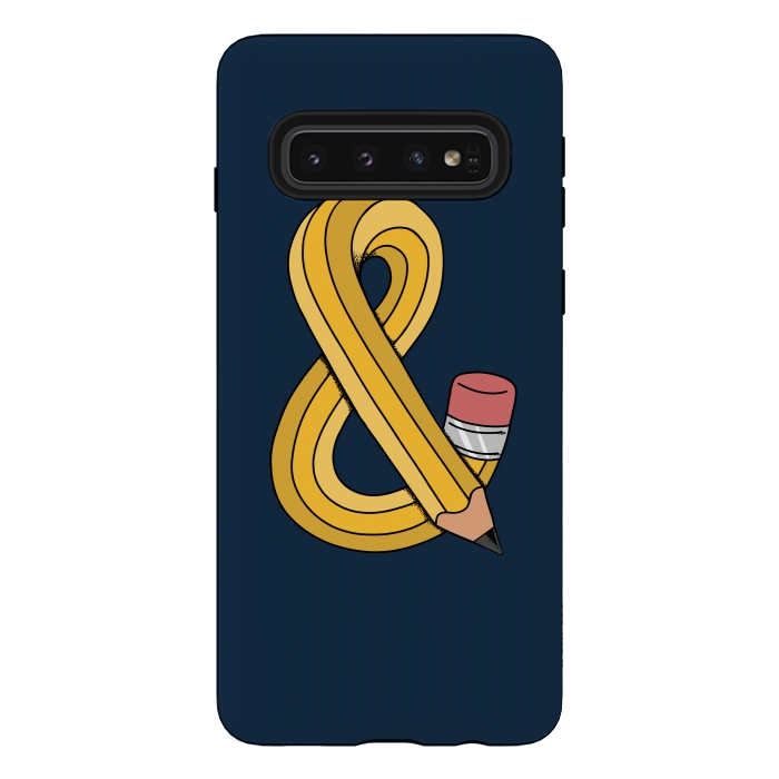 Galaxy S10 StrongFit ampersand pencil by Coffee Man