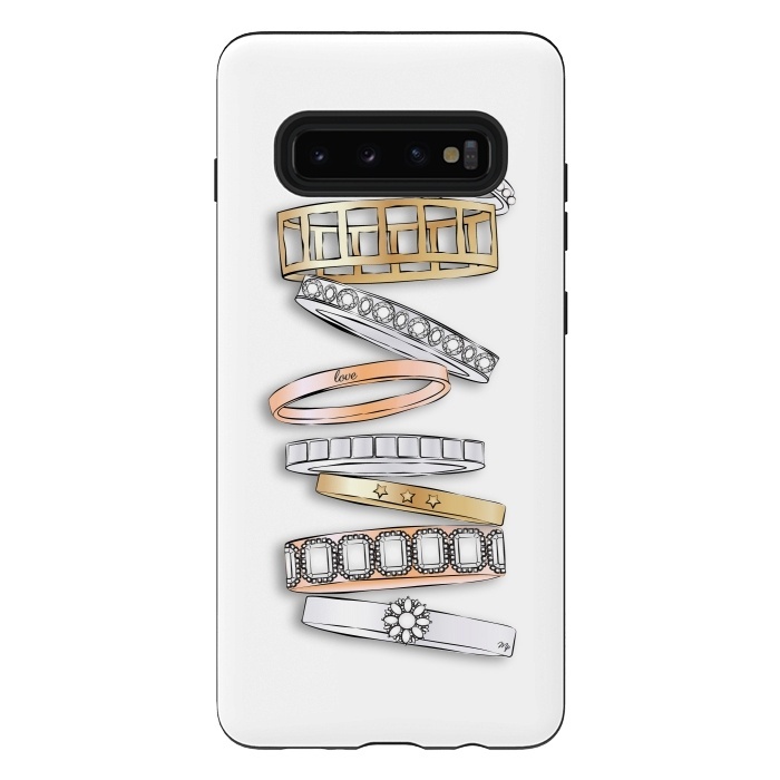 Galaxy S10 plus StrongFit Stack of Brand Designer Bracelets by Martina